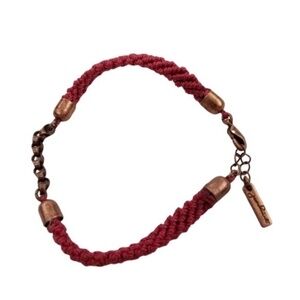 Jewelmint Bracelet Red Cord‎ Wrap Twist Rose Gold C